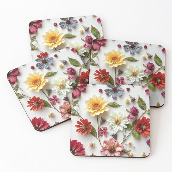 Item preview, Vibrant Colorful Floral Flatlay designed and sold by IntelliMindDesigns.