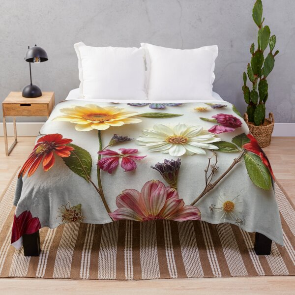 Item preview, Vibrant Colorful Floral Flatlay designed and sold by IntelliMindDesigns.