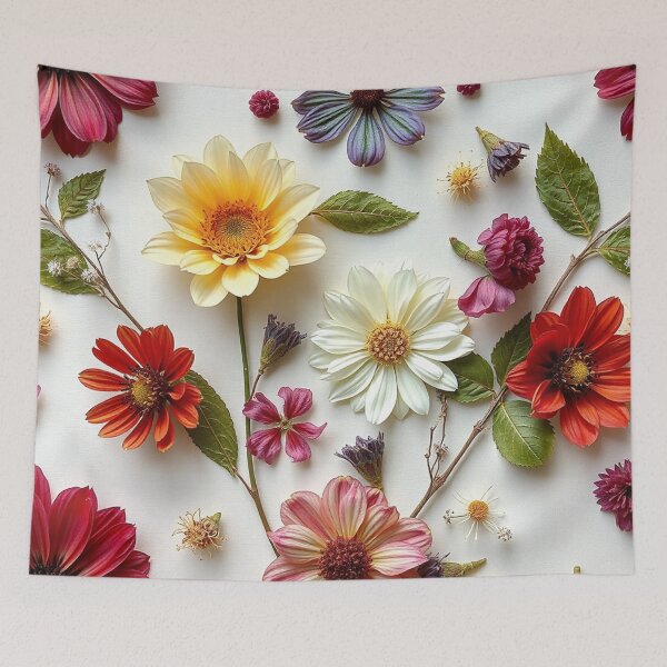 Item preview, Vibrant Colorful Floral Flatlay designed and sold by IntelliMindDesigns.