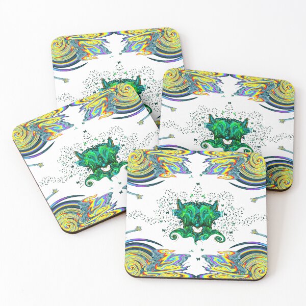 Item preview, Cosmic Wolf blue/green designed and sold by Whimsicalwakko's.