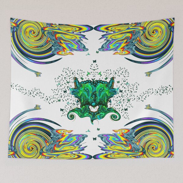 Item preview, Cosmic Wolf blue/green designed and sold by Whimsicalwakko's.