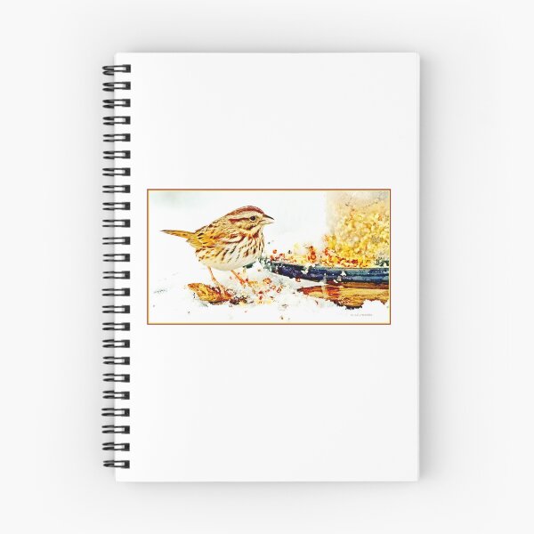 Item preview, Song Sparrow on Bird Feeder, Animal Portrait designed and sold by AMacGPhilly.