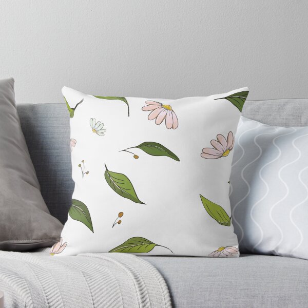 Item preview, Whimsical Daisy and Sage Green Leaves Cottagecore Pattern designed and sold by Fiorart Studio .