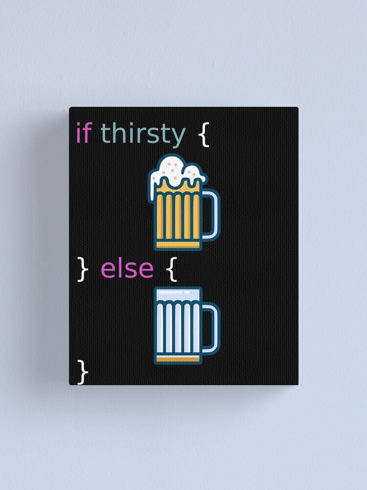 Alternate view of If Else Software Developer Joke Beer Lover Canvas Print