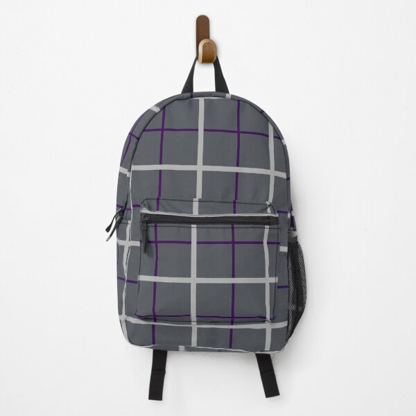 Item preview, Charcoal Windowpane Check with Cloud Grey & Aubergine  designed and sold by PSCSCo.
