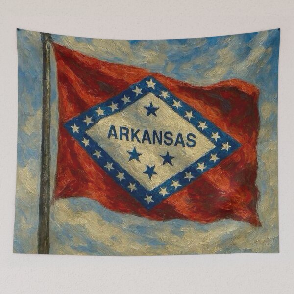 Item preview, Arkansas State Flag designed and sold by TinCatOutPost.