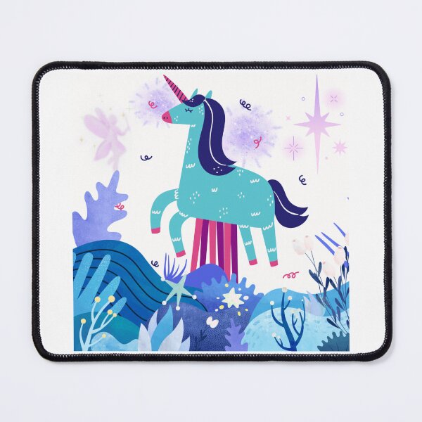 Item preview, Modern Teal Unicorn in Mystical Forest: Boho Fantasy Landscape Art designed and sold by Yasmine Mohammed.