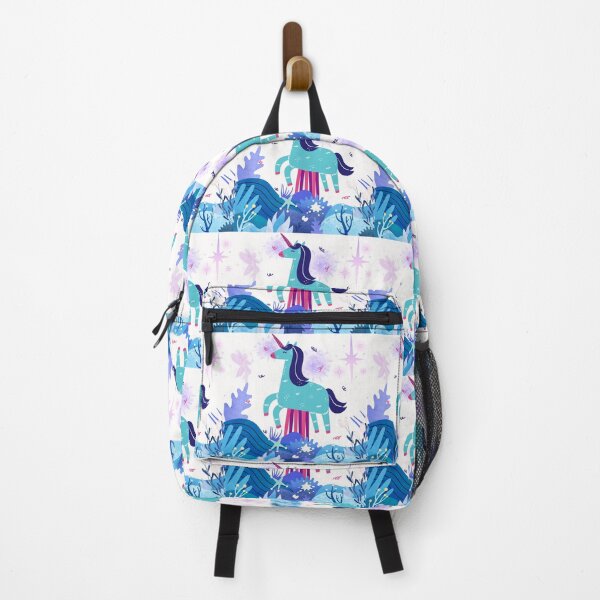 Item preview, Modern Teal Unicorn in Mystical Forest: Boho Fantasy Landscape Art designed and sold by Yasmine Mohammed.