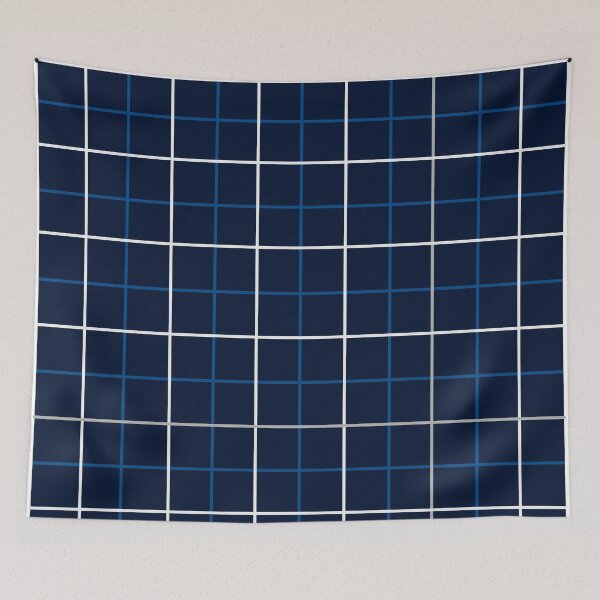 Item preview, Navy Windowpane Check with Cobalt & White designed and sold by PSCSCo.