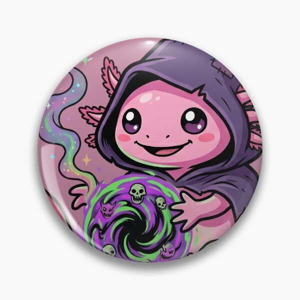 Item preview, The Abyssal Axolotl - Cute Dark Magic Wizard Fantasy Art designed and sold by PerfectTerrible.
