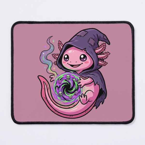 Item preview, The Abyssal Axolotl - Cute Dark Magic Wizard Fantasy Art designed and sold by PerfectTerrible.