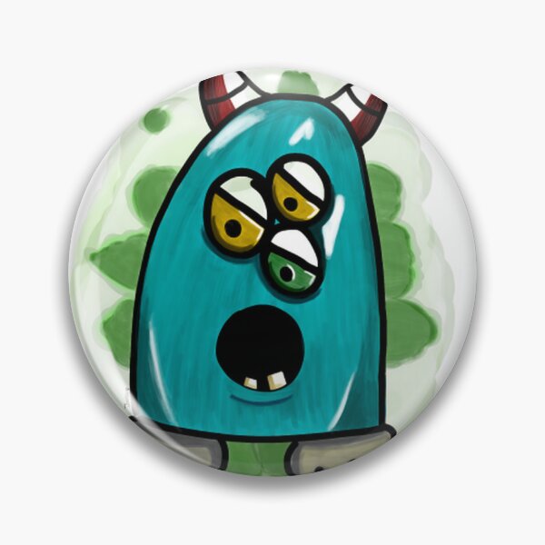 Item preview, Cute Three Eyed Blue Monster with Horns Doodle designed and sold by lotusqtraubey.