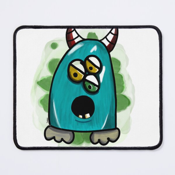 Item preview, Cute Three Eyed Blue Monster with Horns Doodle designed and sold by lotusqtraubey.