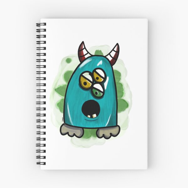 Item preview, Cute Three Eyed Blue Monster with Horns Doodle designed and sold by lotusqtraubey.
