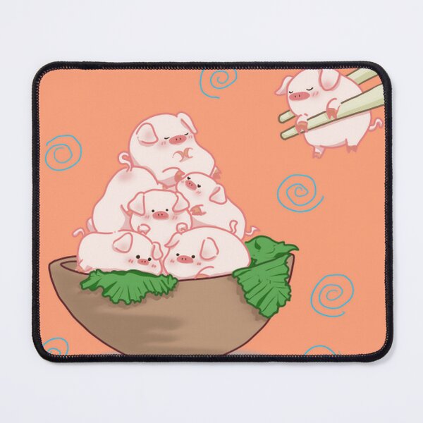 Item preview, Cute Kawaii Pigs in Ramen Bowl Food Illustration designed and sold by lotusqtraubey.