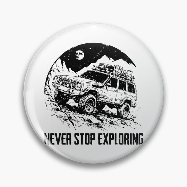 Item preview, Never Stop Exploring Cherokee XJ - Lifted 4x4 Mountain Overlanding Graphic designed and sold by Off-Road-Zone.