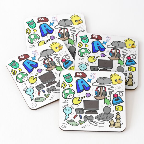 Item preview, Retro Gaming Doodle Collage Gamer Nostalgia Pattern designed and sold by lotusqtraubey.