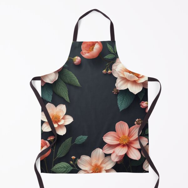Item preview, Peach Flowers on Dark Background designed and sold by IntelliMindDesigns.