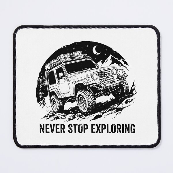 Item preview, Never Stop Exploring Wrangler TJ - Lifted Patriotic 4x4 Mountain Overlanding Graphic designed and sold by Off-Road-Zone.