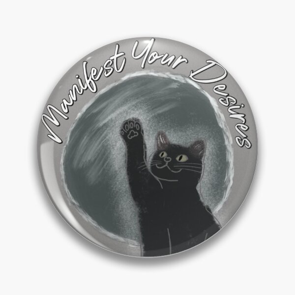 Item preview, “Manifest Your Desires” - black cat new moon vibes (circle ed.) designed and sold by Slinky Void Styles by @K.K.Labz (Katie-Kat Labrador).