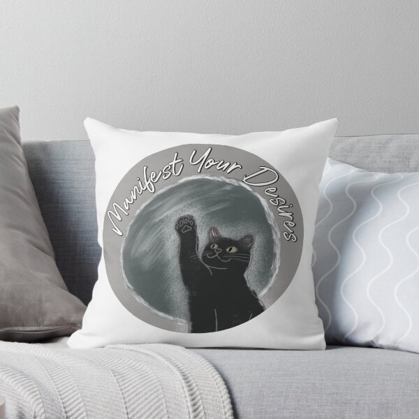 Item preview, “Manifest Your Desires” - black cat new moon vibes (circle ed.) designed and sold by Slinky Void Styles by @K.K.Labz (Katie-Kat Labrador).