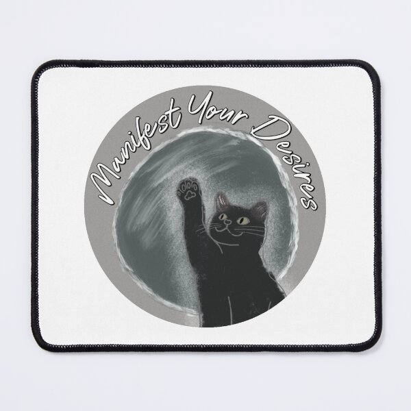 Item preview, “Manifest Your Desires” - black cat new moon vibes (circle ed.) designed and sold by Slinky Void Styles by @K.K.Labz (Katie-Kat Labrador).