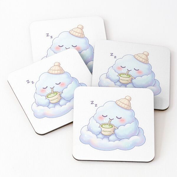 Aperçu de l'œuvre Nuage Kawaii endormi avec un bonnet d'hiver, autocollant pastel mignon créée et vendue par Biwbiwty.