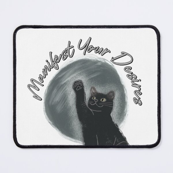 Item preview, “Manifest Your Desires” - black cat new moon vibes (dark text) designed and sold by Slinky Void Styles by @K.K.Labz (Katie-Kat Labrador).