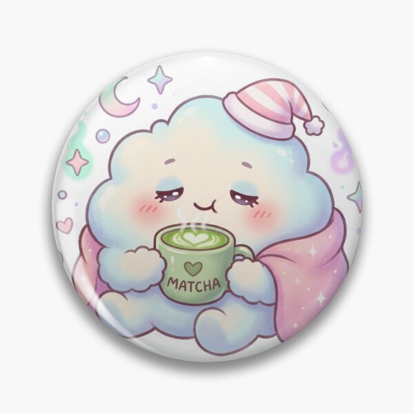 Item preview, Kawaii Matcha Cloud Character Cute Pastel Anime Sticker designed and sold by Biwbiwty.