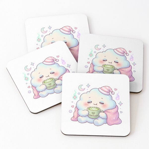 Item preview, Kawaii Matcha Cloud Character Cute Pastel Anime Sticker designed and sold by Biwbiwty.