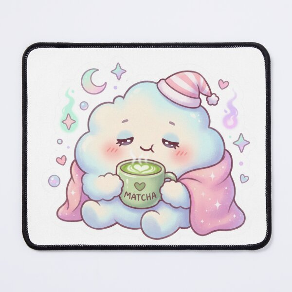 Item preview, Kawaii Matcha Cloud Character Cute Pastel Anime Sticker designed and sold by Biwbiwty.