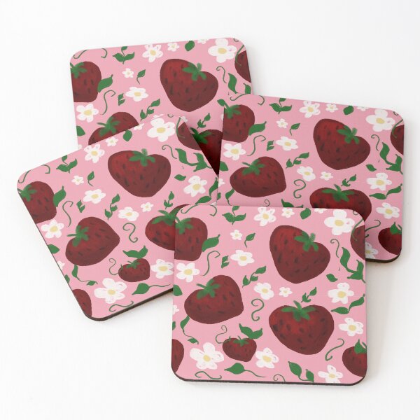 Item preview, Pink Strawberry and Vines designed and sold by DeerEyeAlley.