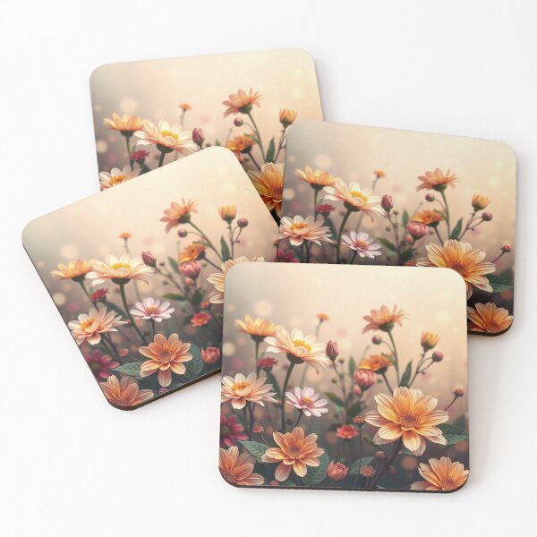 Item preview, Orange Peach Daisies in Light designed and sold by IntelliMindDesigns.