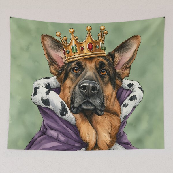 Item preview, German Shepherd King Portrait designed and sold by prettykaler.