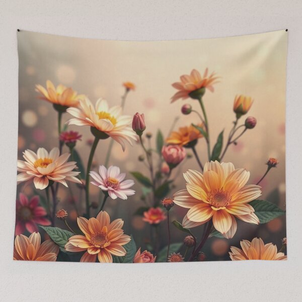Item preview, Orange Peach Daisies in Light designed and sold by IntelliMindDesigns.
