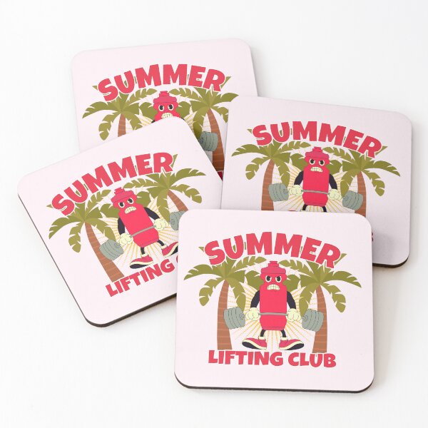 Item preview, Summer Lifting Club Retro Water Bottle Gym Graphic designed and sold by SilverSeaBKK.