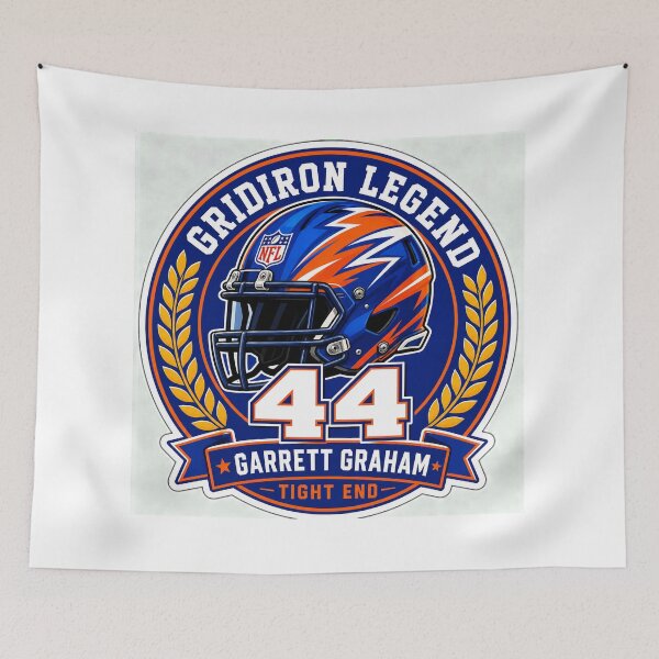 Item preview, Garrett Graham #44 Gridiron Legend - Vibrant Football Helmet Sticker designed and sold by Atlant11.