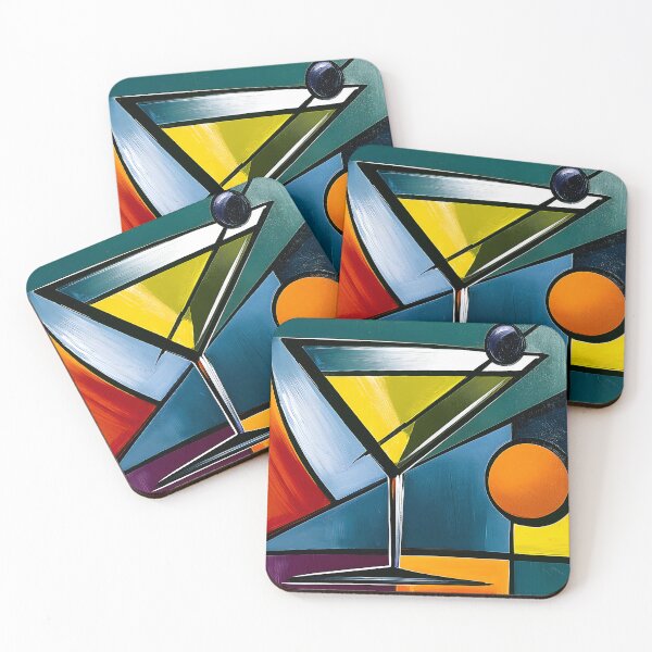 Item preview, Evening Elegance Poured Bright - A Martini Alive with Geometric Precision and Bold Cocktail Color designed and sold by OlfactoART Studio.