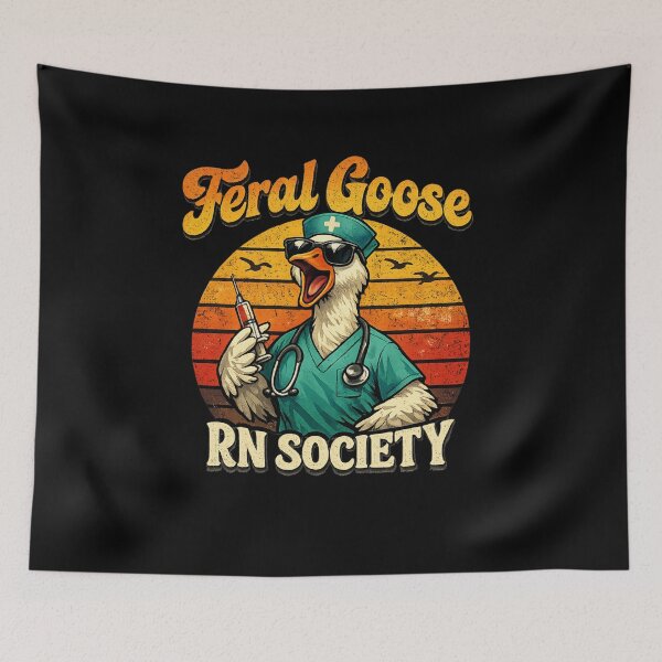 Item preview, Funny Goose Nurse Shirt Retro RN Nursing Humor Feral Goose Registered Nurse Gift Classic T-Shirt  designed and sold by podlook.