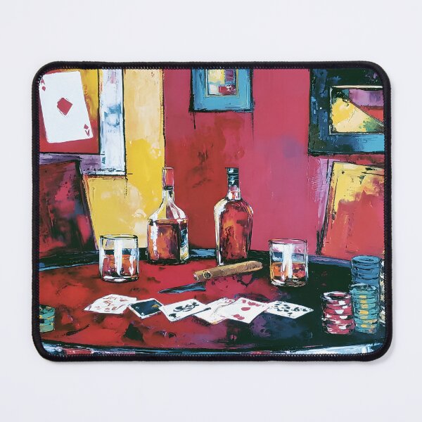 Item preview, High Stakes After Dark - A Vibrant Poker Night Alive with Cigar, Whisky and Electric Social Energy designed and sold by OlfactoART Studio.