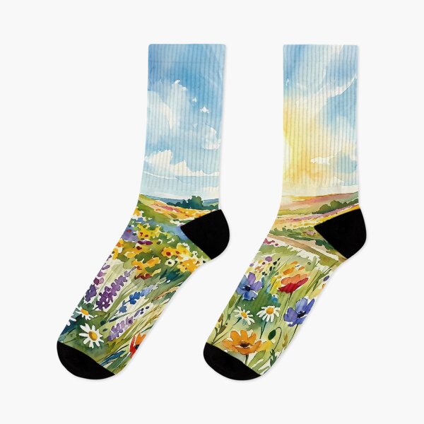 Item preview, A field of flowers. Watercolor designed and sold by Mia's Menagerie.