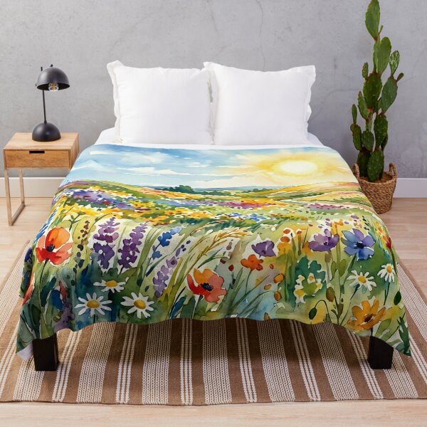 Item preview, A field of flowers. Watercolor designed and sold by Mia's Menagerie.