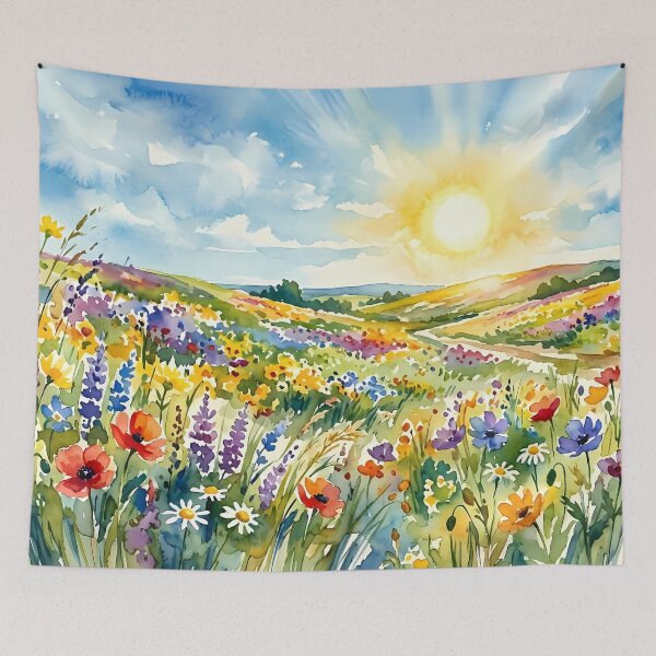 Item preview, A field of flowers. Watercolor designed and sold by Mia's Menagerie.