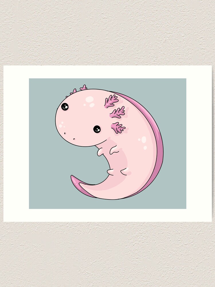 Cute Axolotl Art Print By Laurenpanda12 Redbubble