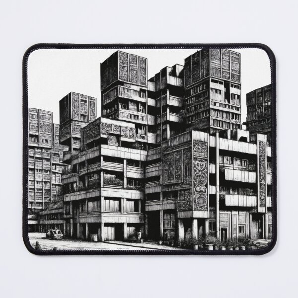 Item preview, City of Concrete Monoliths Brutalist Dystopian Art designed and sold by 7Pixel.
