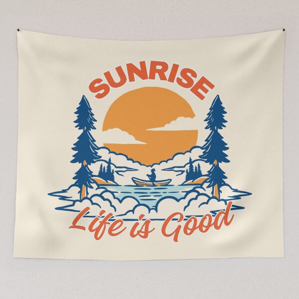 Item preview, Sunrise Life is Good Canoe and Nature Graphic designed and sold by SilverSeaBKK.