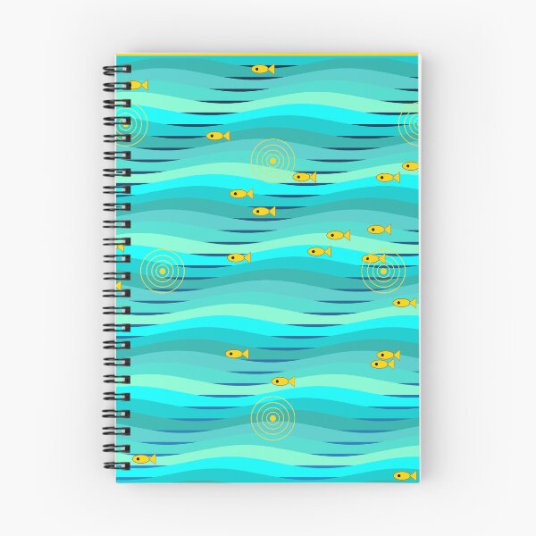 Item preview, African Ocean Waves Tribal Fish Teal Blue Pattern Art  designed and sold by AfricanArtHub.
