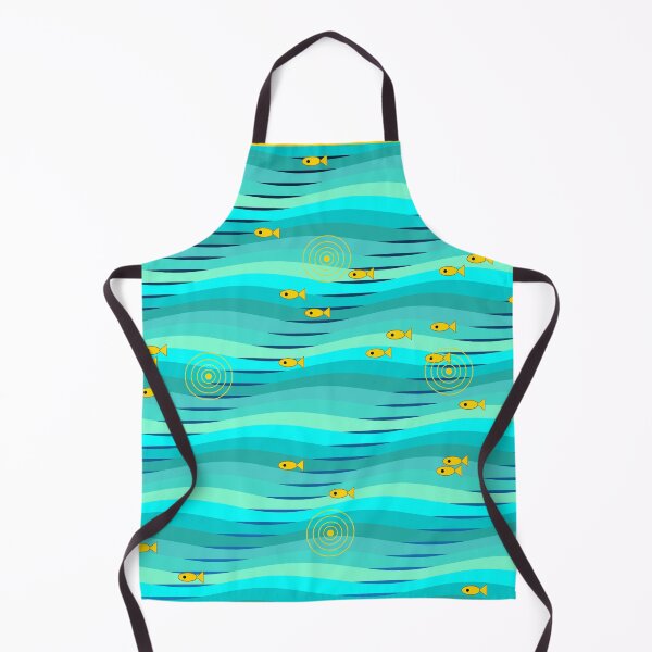 Item preview, African Ocean Waves Tribal Fish Teal Blue Pattern Art designed and sold by AfricanArtHub.