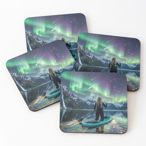 Item preview, Magical Aurora Paddleboarding with Whales designed and sold by UmSkelig834.