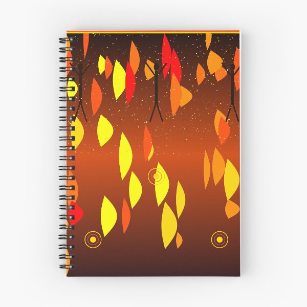 Item preview, African Fire Dance Tribal Silhouette Flame Orange Pattern  designed and sold by AfricanArtHub.